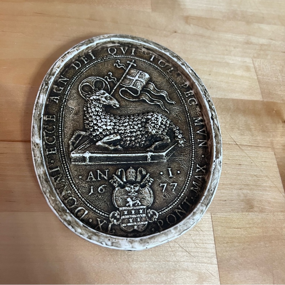 Agnus Dei Plaque 4.5”x6”Replica of a Wax Pilgrim’s Token of Pope Innocent XI